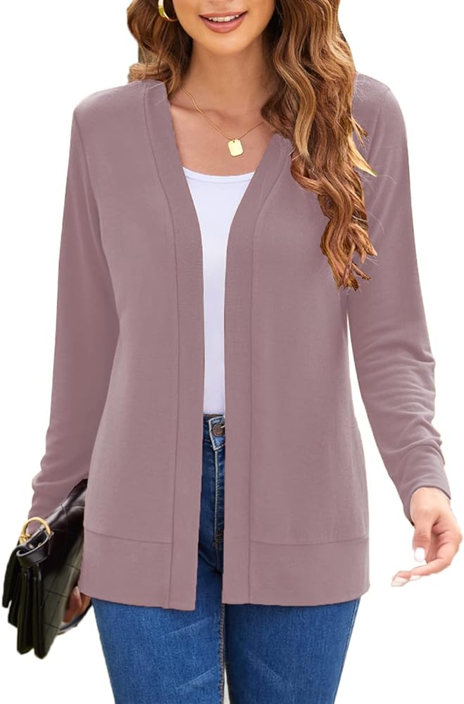 Women's Open Front Knit Lightweight Cardigan Casual