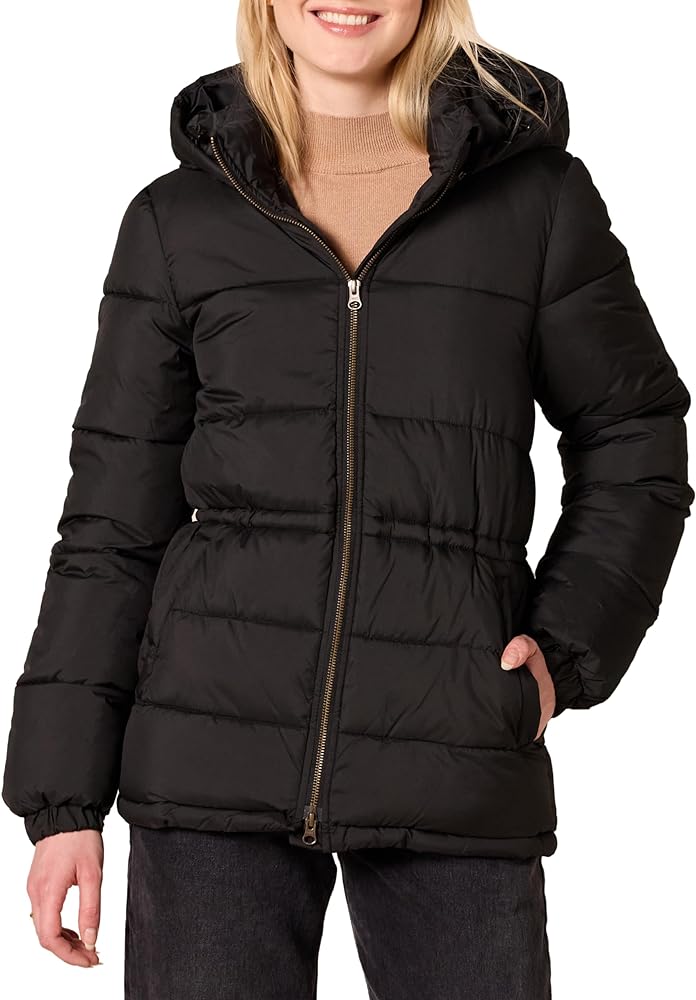 Heavyweight Puffer Jacket with Drawstring Waist