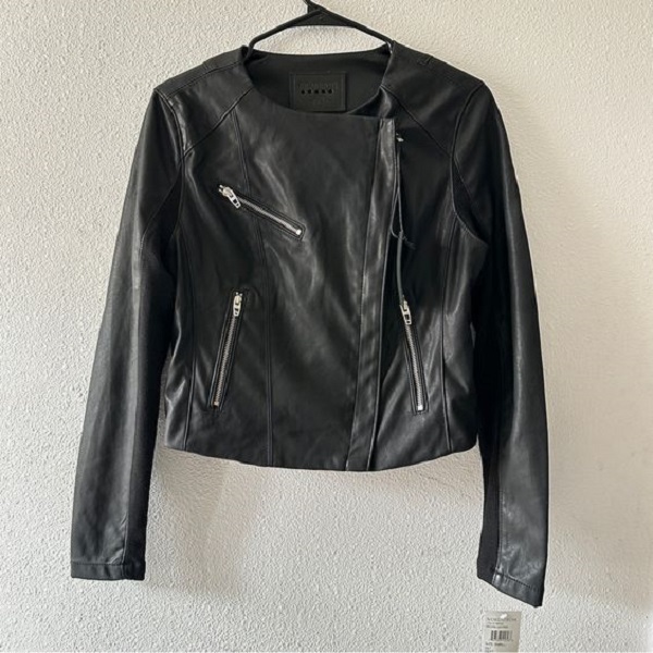 Clean lamb leather jacket.