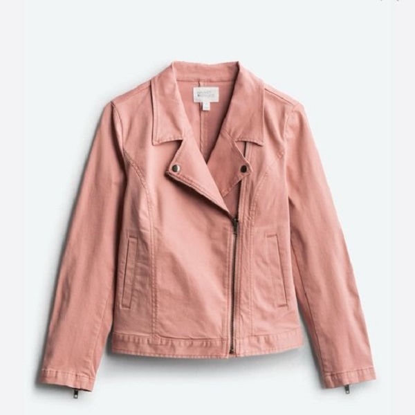 Style pink jacket.