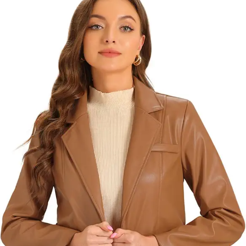 leather blazer women